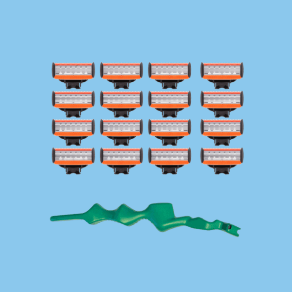 16 Five Blade Cartridges with Handle