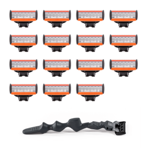 16pk Five Blade Cartridges with Handle - Free Shipping